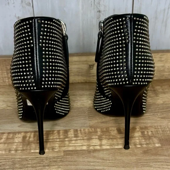 NWT-AUTHENTIC Giuseppe Zanotti Black Leather Metal Studded Booties, 36 (6.0/6.5) - Picture 5 of 12